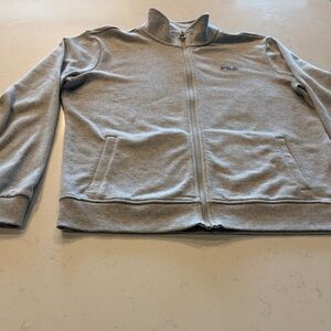 Fila Light Gray Full-Zip Sweatshirt